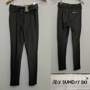 My Sunday Softshell Ski Pants Women's XS (25" Waist) Black Belted Shiny #J5582